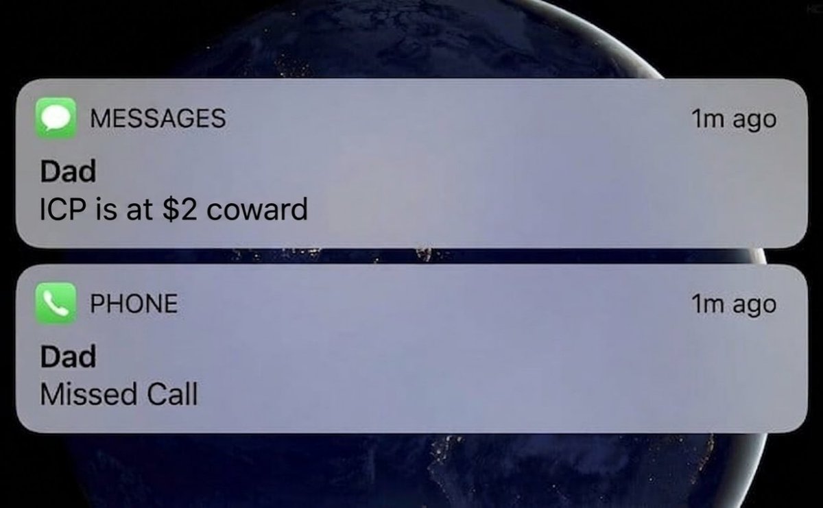 PartyhatsICP's tweet photo. I told my Dad to buy $ICP at $10 💀 https://t.co/PYQPEwzAF5