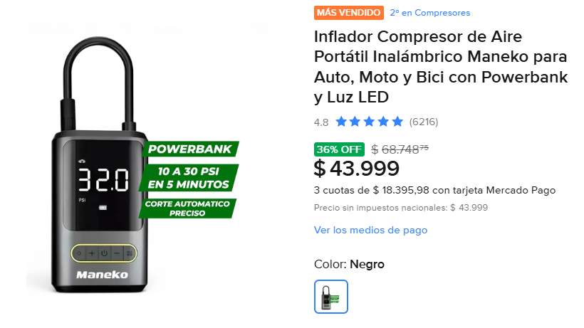 BotdeOfertas's tweet photo. 🚨 Todos se acuerdan de revisar las cubiertas...
Hasta que una amanece baja. 😅
🚗 Compresor Portátil Maneko
🏆 N.º 2 en ventas
⭐ 4.8/5 con más de 6.200 opiniones
🔥 36% OFF
 $68.748 ➜ $43.999
https://t.co/OhoK7EtvX9 https://t.co/GDFESdu14d