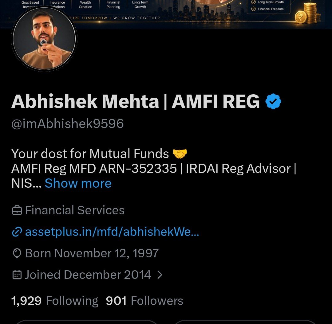 Abhishek Mehta | AMFI REG tweet media