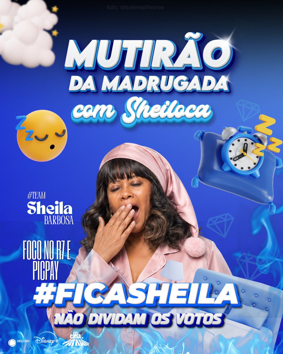 SheilaBarbosaOf's tweet photo. MUTIRÃO MADRUGADA COM SHEILOCA💎🌙

✅ CADA VOTO NO PICPAY IMPORTA.

✅ A CADA 10 VOTOS COMENTE UM EMOJI! NÃO ESQUEÇA DE DEIXAR O SEU VOTO NO PICPAY TAMBÉM.

Estamos votando para FICA SHEILA!

✅ Meta: 1 K respostas

⏰  Mutirão com duração de 5 horas.

➡ VOTO PICPAY: https://t.co/iF9M93x4YU

➡ VOTO TORCIDA: https://t.co/tdKGfdR1AX…

SEM DIVISÃO DE VOTOS!
#TeamSheila #ACasaDoPatrão #FicaSheila