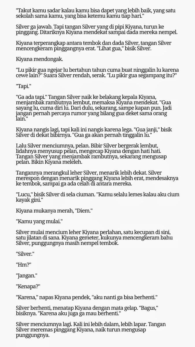 prneman's tweet photo. CW: Kissing, #hyeonkeon au. Silver (Sh) dan Kiyana (Kh) putus berapa detik? https://t.co/oasQRslZzJ