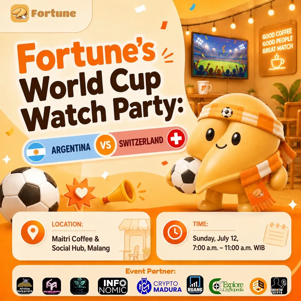Infonomic_id's tweet photo. 🎉NOBAR PILDUN GRATIS FULL MERCH! + DOORPRIZE UANG TUNAI 250.000 IDR!!💸

Event Fortune World Cup Party, Hadir di Malang rek!🥠

📅 12 Juli 2026
⌚07:00 - 11:00 WIB
📍Maitri Coffe &amp; Social Hub, Kota Malang
📹 Fola Play Streaming
🎟️RSVP: https://t.co/F2A8CNdzn6 (GRATIS) https://t.co/kAv1I6so0W
