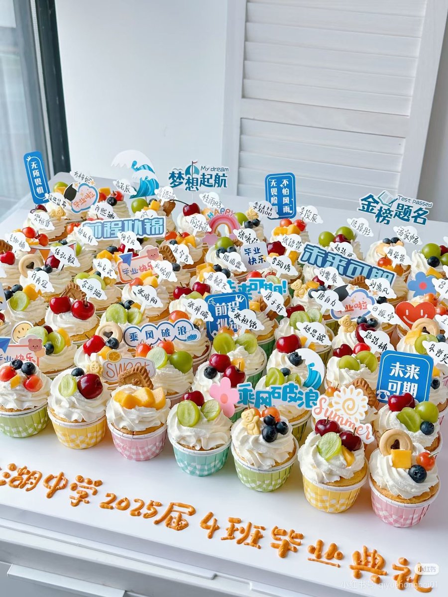 Just_Eric0's tweet photo. 小小纸杯蛋糕，载满毕业欢喜(˘ڡ˘)🍰 https://t.co/WDypCq4f1h