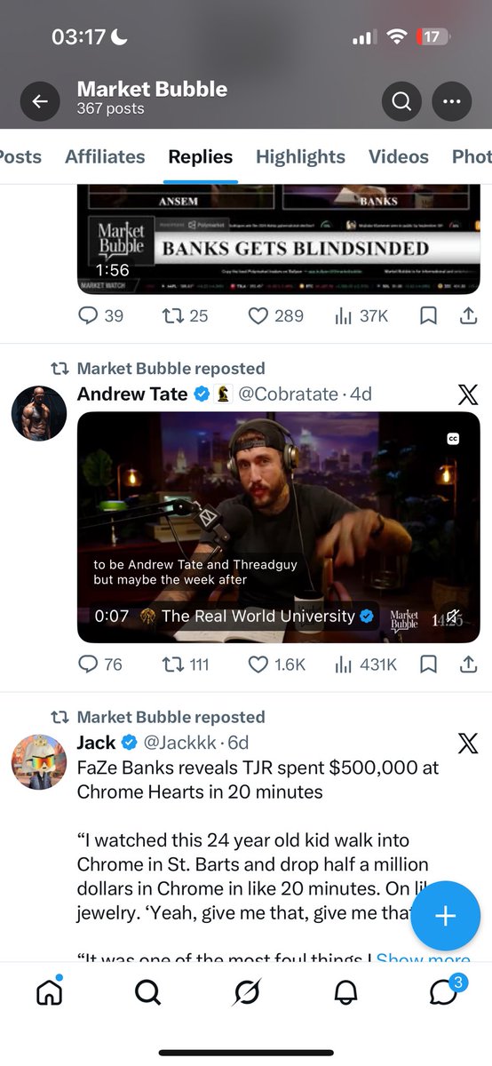 cobratate_pump's tweet photo. Don’t forget @Cobratate himself will be on the biggest crypto show on the internet now @MarketBubble in a little over 12 hours from now 👀📈🐍

He’s just after releasing the video recently and I’m almost 100% certain they will ask him about it and solana:D6sA8hKpreRfWEqLRo2fyx5UpmcHeEmGsQ1UndLWpump will be sent to VALHALLA just from the word being mentioned as it’ll be clipped and sent all over Crypto Twitter… 

I don’t think you guys are prepared for what’s about to happen next but just incase you missed last cycle Tate was sending multiple projects to 200M , 100M , 30M like it was nothing all in a day just for the fun of it. This man doesn’t need money he does it for the love of the game and to help out his supporters who support him and show him loyalty, hard work and most important don’t give up after a few days of radio silence because that’s what little faggot ass jeet pussies do…

Greatness awaits my friends and for my foes who speak badly on our name, down only. 

D6sA8hKpreRfWEqLRo2fyx5UpmcHeEmGsQ1UndLWpump