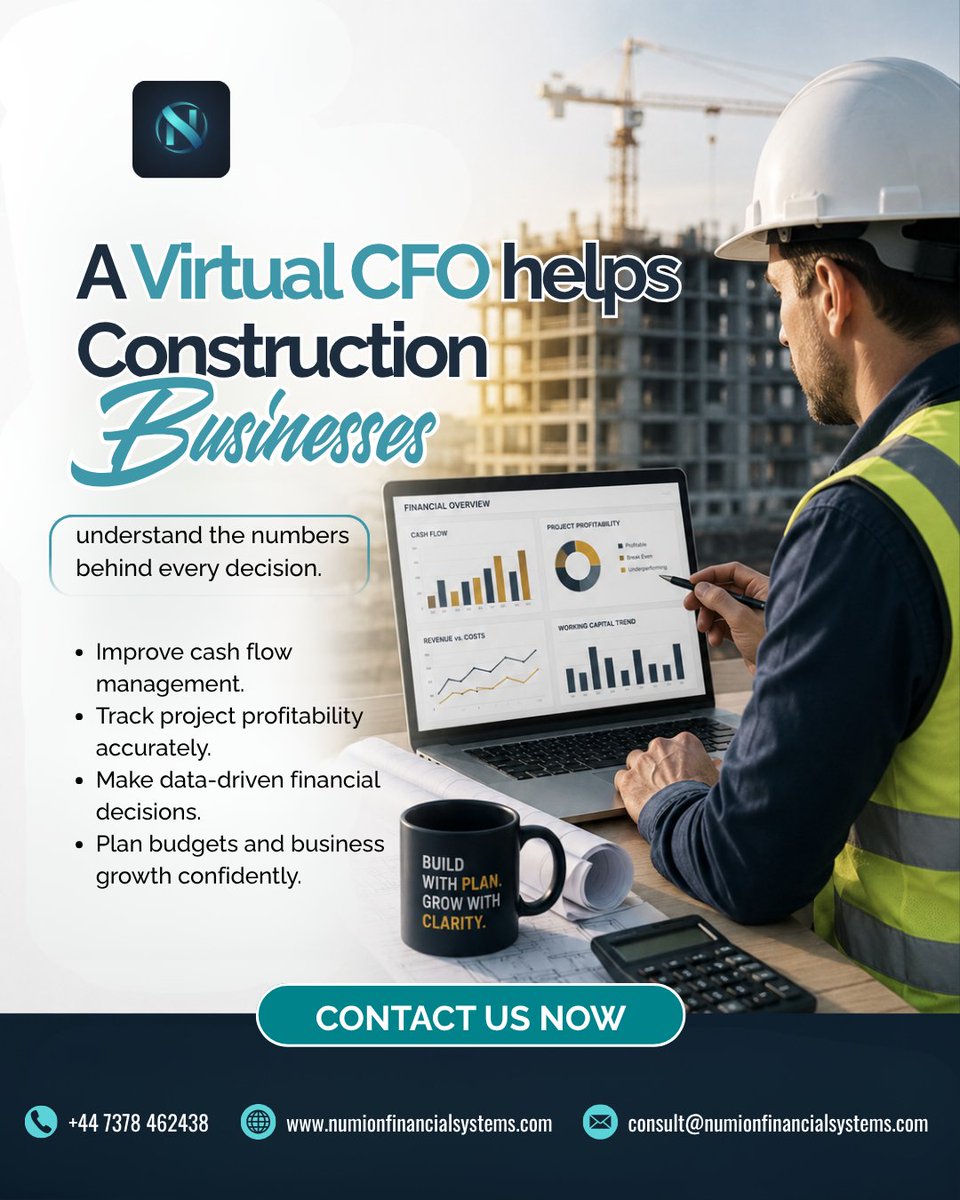 NumionFinancial's tweet photo. Build profitable construction projects with Virtual CFO services from Numion Financial Systems. Smarter financial decisions start here. 
🌐 https://t.co/wuBEypgNvK

#numionfinancialsystem #virtualcfo #constructionbusiness https://t.co/ecIU1agLKE