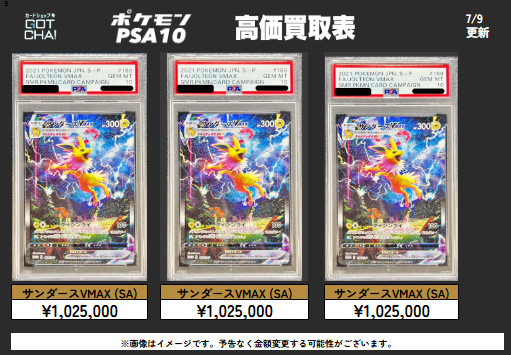 ⚡🔥【緊急強化買取】🔥⚡ 【PSA10】 サンダースVMAX 夏ポケカ (S-P