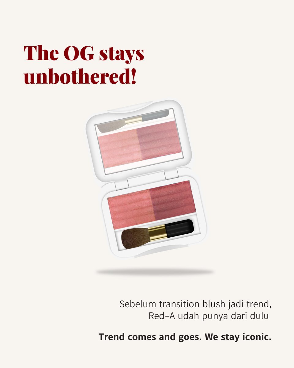 myRed_A's tweet photo. Trend comes and goes.

Tapi Red-A Blush On Duo udah punya konsep 2-tone blush dari dulu ❤️

Sekarang tinggal pilih...
Team Shade A, B, C, D, E, atau F? 👇 https://t.co/IOvkhLuTgx