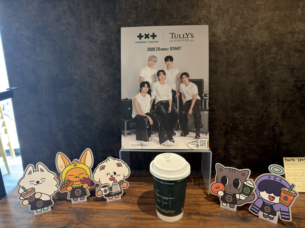 fumfumfumnya's tweet photo. 家の近くのタリーズ寄ってみたら
全グッズ補充されてた上にこんなポップまで…手厚い https://t.co/5xqVDMr3aS