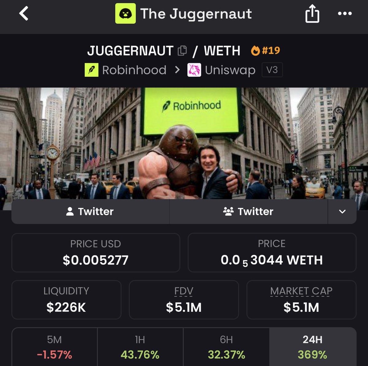 cryptocrypti1's tweet photo. $juggernaut doing good…

It’s the best coin after $cashcat https://t.co/L8yFc1eoTo