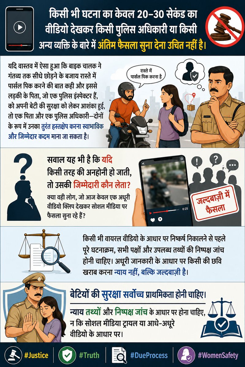 rajguru211's tweet photo. @ChapraZila किसी भी वायरल वीडियो के आधार पर निष्कर्ष निकालने से पहले पूरे घटनाक्रम, उपलब्ध तथ्यों की निष्पक्ष जांच होनी चाहिए। अधूरी जानकारी के आधार पर किसी की छवि खराब करना न्याय नहीं, बल्कि जल्दबाजी है।
बेटियों की सुरक्षा सर्वोच्च प्राथमिकता होनी चाहिए। https://t.co/NsKveoW7NU