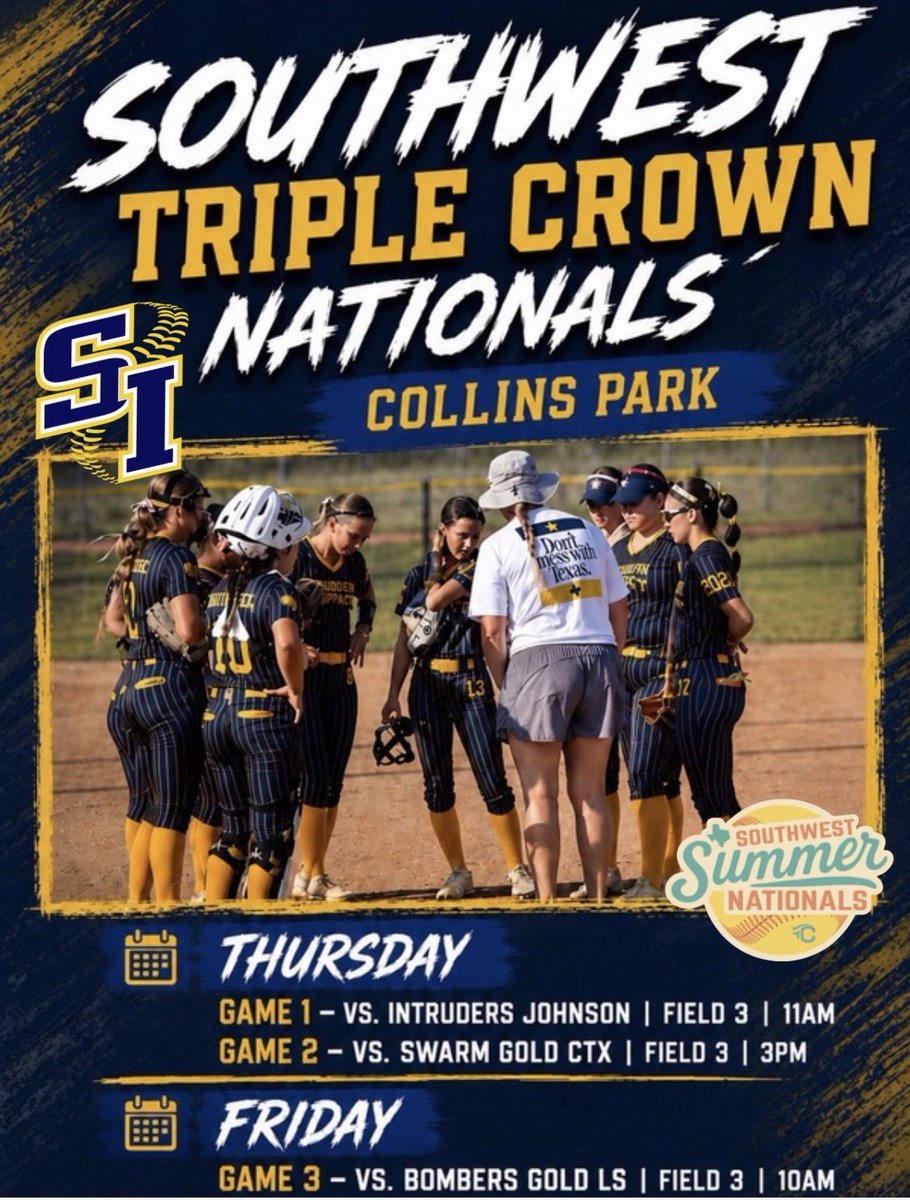 TXSI18's tweet photo. Ready for one last ride this weekend! Catch us at Collins Park for our final tournament of the Summer. Plenty of 2027 and 2028 talent to be seen. https://t.co/doyWMMMeRr