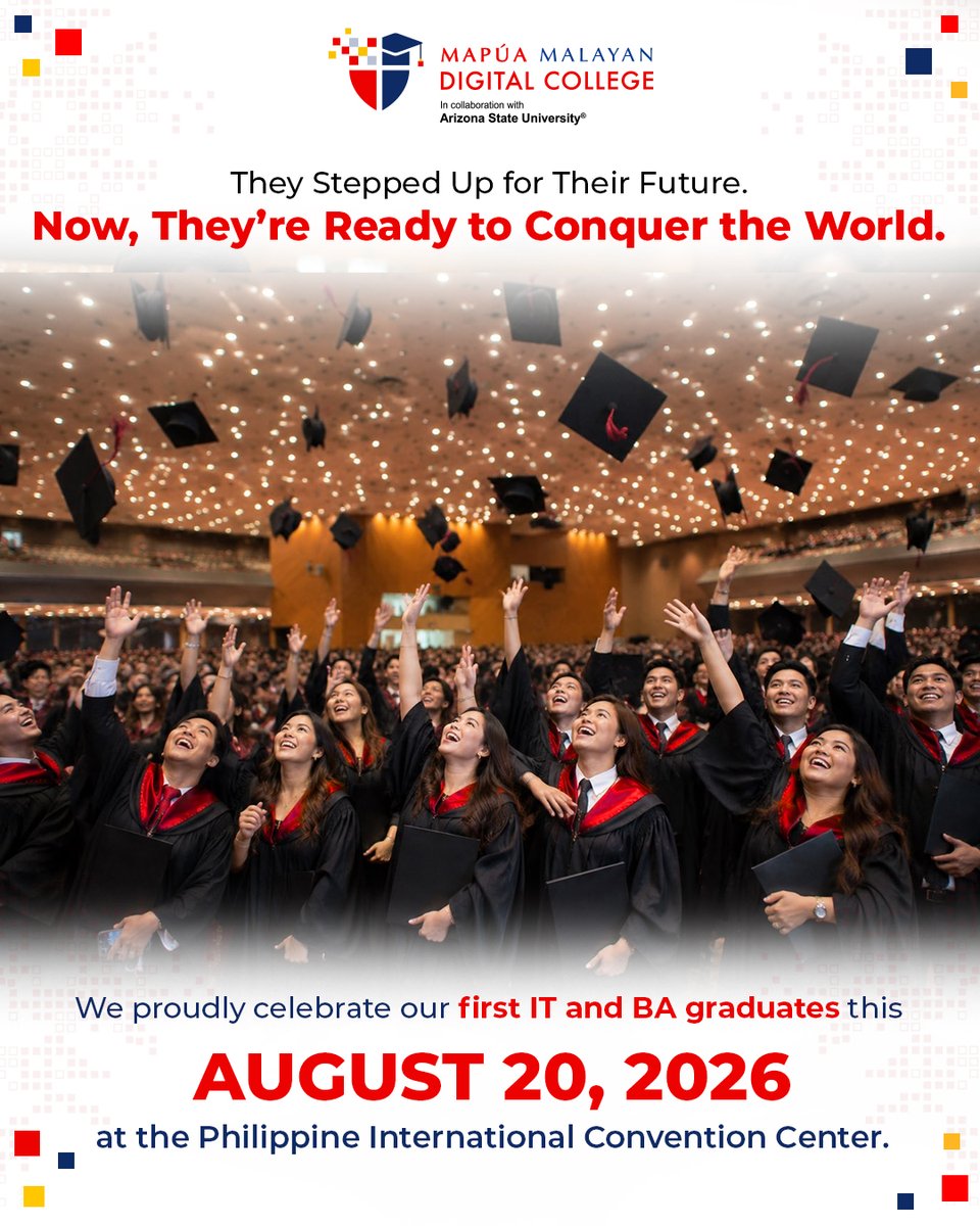 WeAreMMDC's tweet photo. The Step Up moment we’ve all been waiting for is finally here.

Read more about this historic commencement here: https://t.co/409J6OtpqF

Mapúa Malayan Digital College is a college under Mapúa Malayan Colleges Laguna.

#MMDC
#MapúaMalayanDigitalCollege https://t.co/zUgUNyKnJV