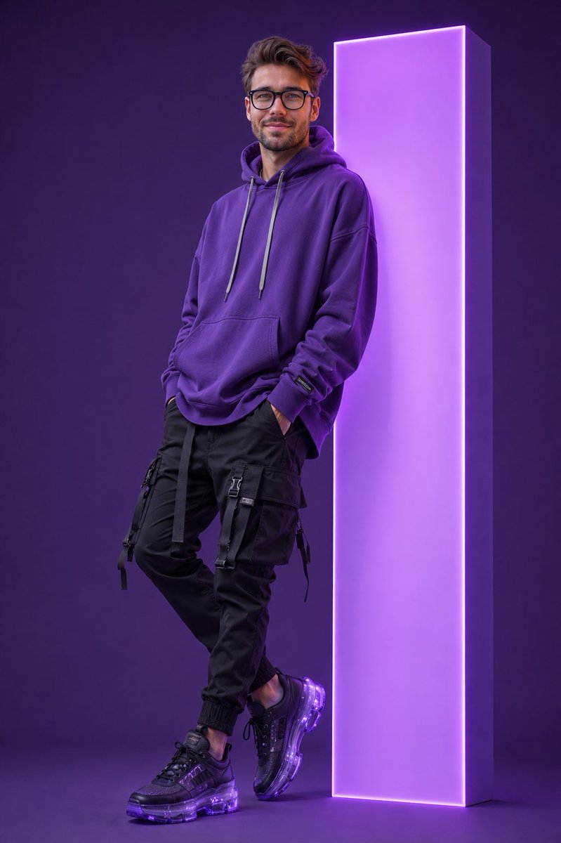 Neon Monolith Streetwear Portrait