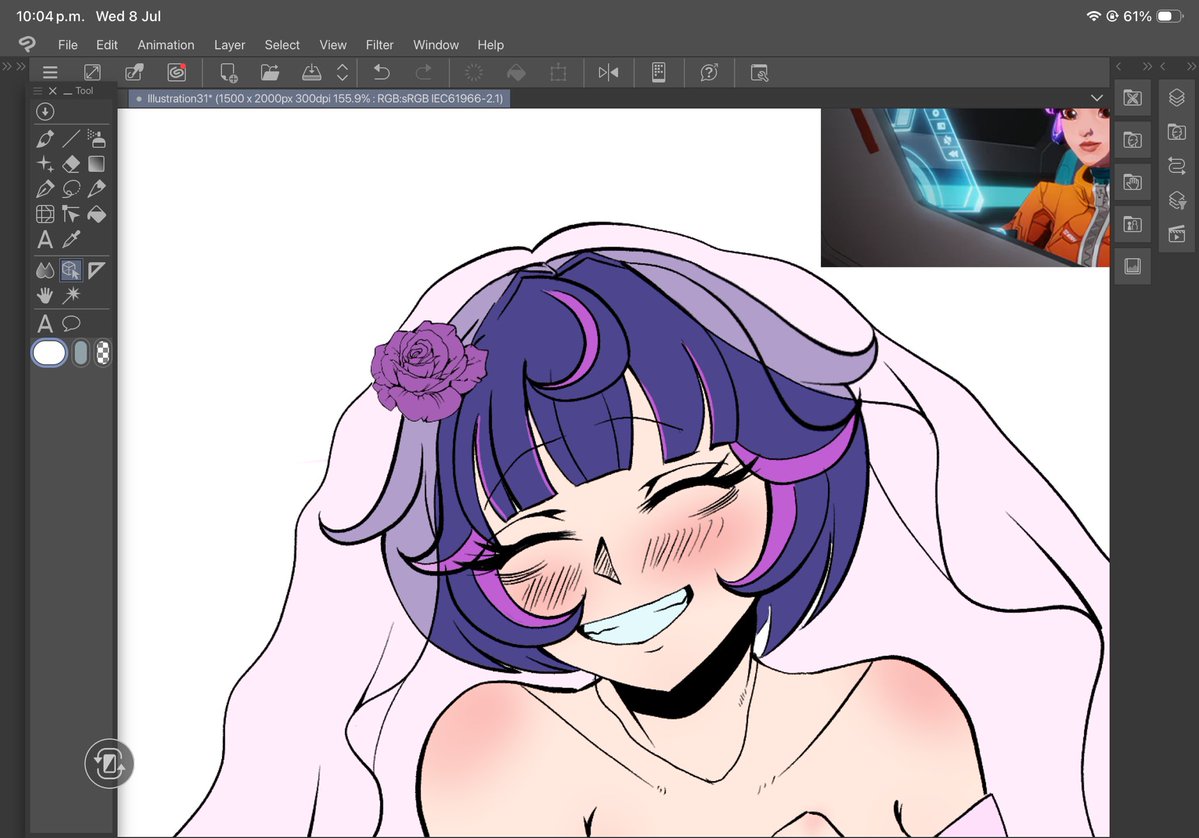 ShouriArt_'s tweet photo. Another Juno comm! 💜🩷💍
#Overwatch2 #wip https://t.co/LM09KF3fJ0