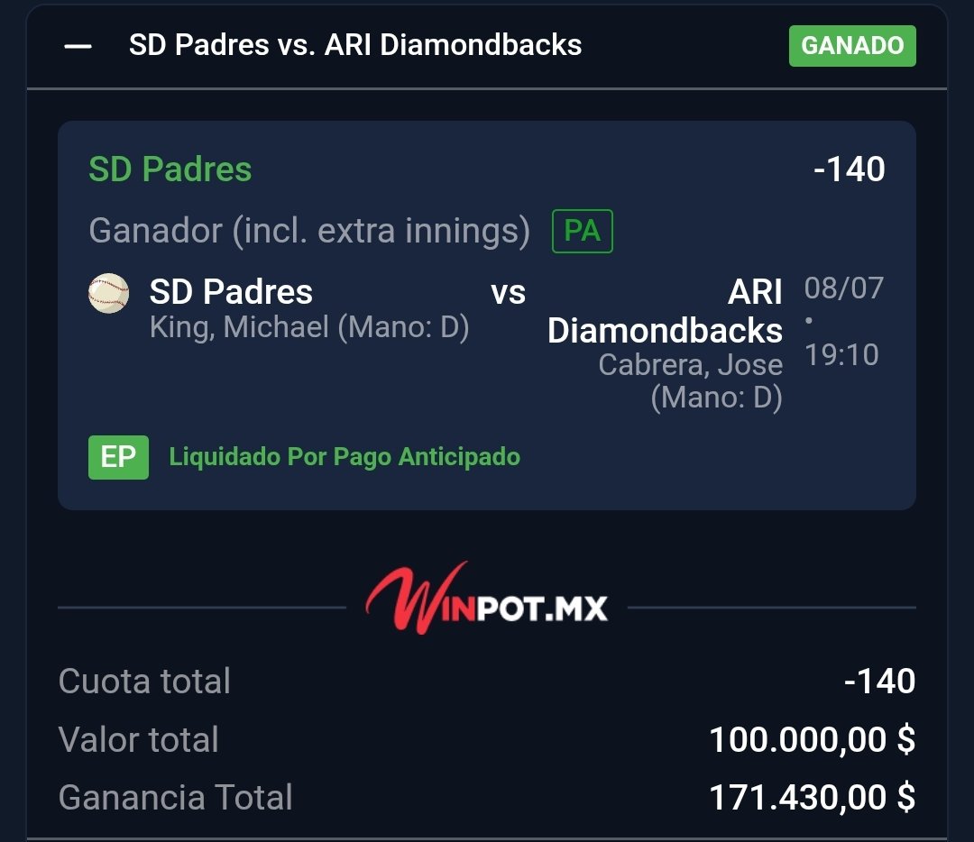 ChapitoApuestas's tweet photo. SE PRENDIÓ EL CERRO 🔥🔥🔥 !!

Ganamos mi STAKE EXCLUSIVO de hoy ✅️💎 !!

Fácil y Rapidito 👊 !!

Vengaaaaaa, a Cobraaaaar mis Chingones ❤️  !! https://t.co/TRnxpfjSF9