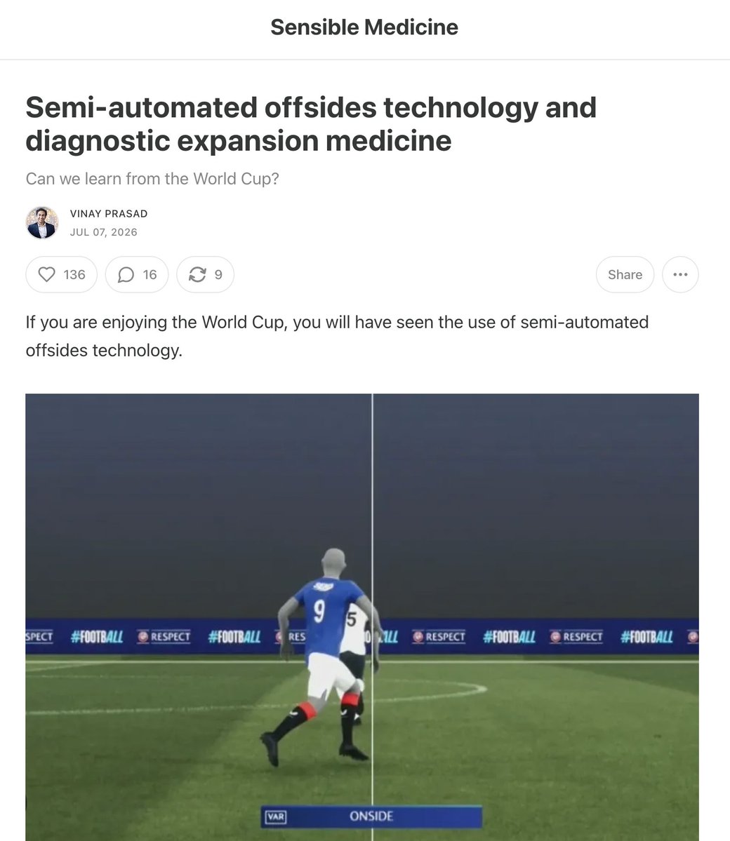 VPrasadMDMPH's tweet photo. What can medicine learn from the World Cup? https://t.co/X9teRvNBYz