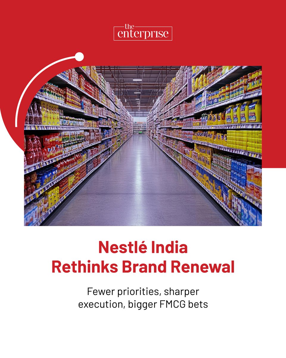 AtTheEnterprise's tweet photo. Nestlé India is betting on fewer, bigger brands, faster innovation and sharper execution to defend growth in FMCG.

🌐:https://t.co/cVAV3facTV

#NestleIndia
#FMCG
#BrandStrategy
#Innovation
#MarketingStrategy https://t.co/i7cQlVacAO