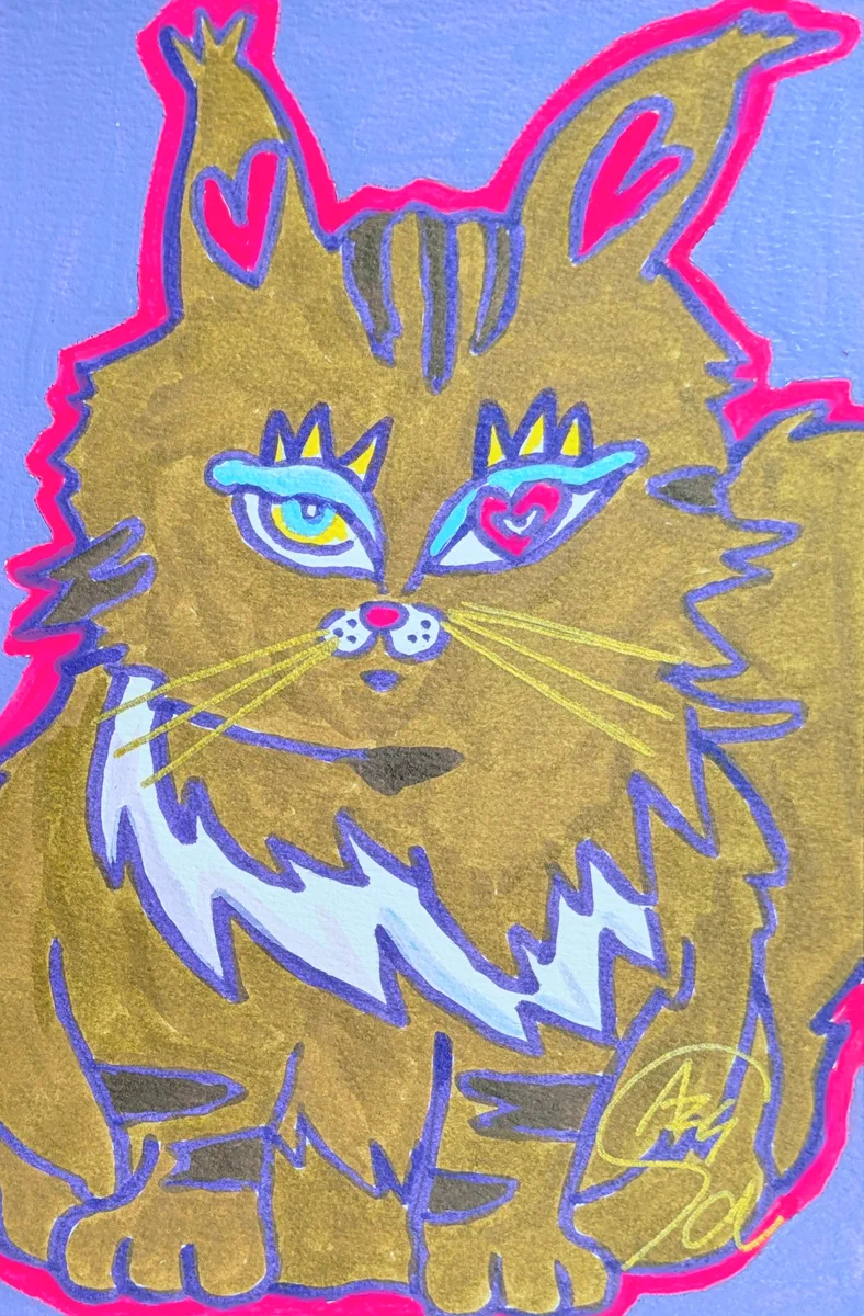 原画 up the tempo 2016 猫 現代アート Azusa 【原画販売中】 on X: 