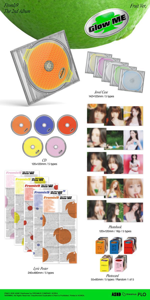 Poca4u's tweet photo. [Dreamstation PHGO]🍀

📍fromis_9 2nd Full Album Glow Me 
🍑FRUIT VERSION🍑

EA-₱ 800
SET-₱ 3,800

DOP-July 19
MOP-Gcash|BDO
MOD-J&amp;T/SSD

NETA
ISF+Packaging fee are included 
Local sf is not included 
Please DM your order.

#DreamstationGO #fromis_9 #Glowme https://t.co/GbtE91Nbme