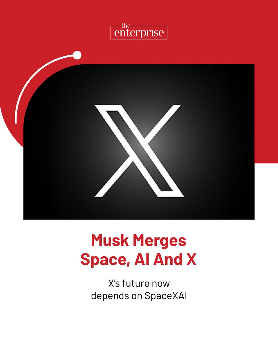 AtTheEnterprise's tweet photo. SpaceXAI folds X into Musk’s bigger AI and space play, raising fresh questions for users, investors and advertisers.

🌐:https://t.co/cVAV3facTV

#SpaceXAI
#X
#ArtificialIntelligence
#ElonMusk
#SocialMedia https://t.co/AanSSFTfXh