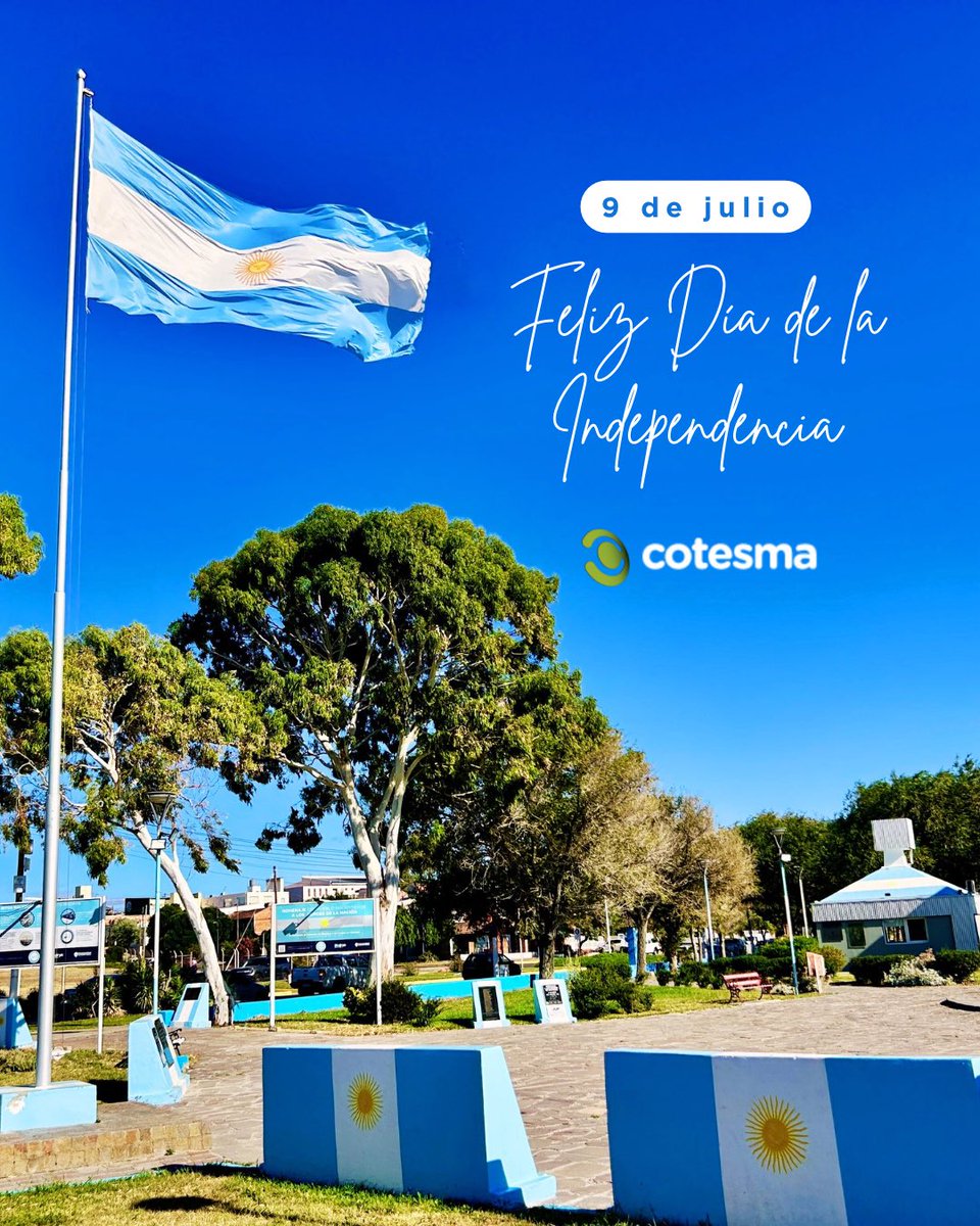 cotesma's tweet photo. 🇦🇷 ¡Feliz Día de la Independencia! 🇦🇷
#DíaDeLaIndependencia #9DeJulio #IndependenciaArgentina #Argentina #Cotesma #Conectados https://t.co/JeQND4hiAy