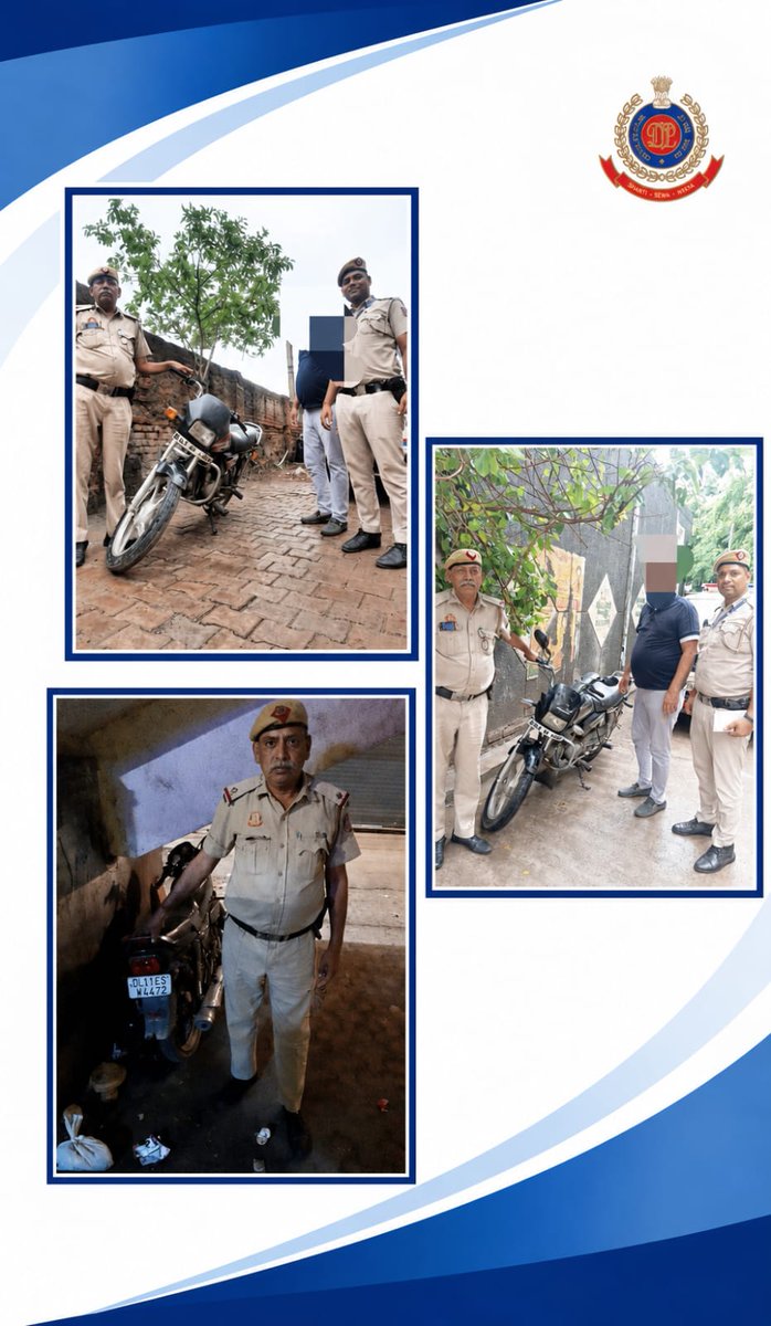 DCPPCRDELHI's tweet photo. #Delhi #Police #PCR personnel recovered three #stolen #vehicles stole from various areas of Delhi. Vigil eye and sense of responsibility of PCR Staff is commendable.
#DelhiPoliceUpdates
#PCRUpdates
@CPDelhi
@DelhiPolice https://t.co/9URnVnmNBh