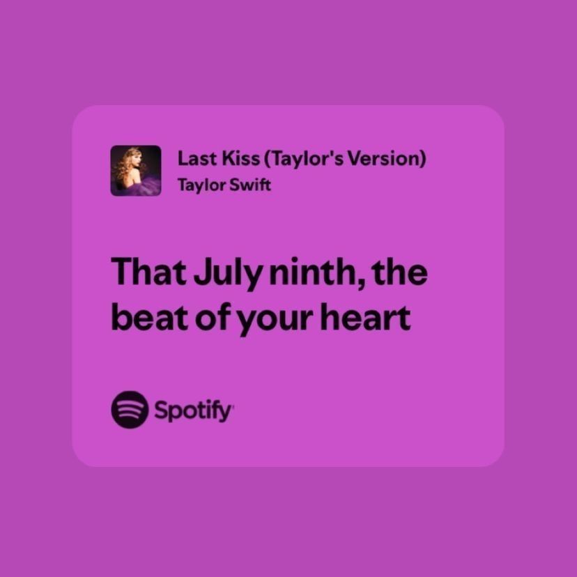 TheSwiftSociety's tweet photo. Happy Last Kiss Day 💜 https://t.co/BTl8ksnaXr