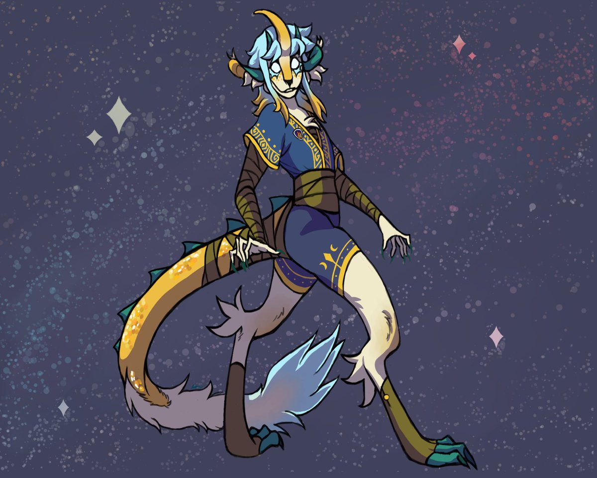 BIcedtea's tweet photo. My Glooby Alien Thing (Ophiuchus) 
Wonderful satyr...dragon...creature furry thing 😌❤️ 
#dnd #dndcharacter #art #oc #furry #furryart #dragon https://t.co/0elGOeZdrk