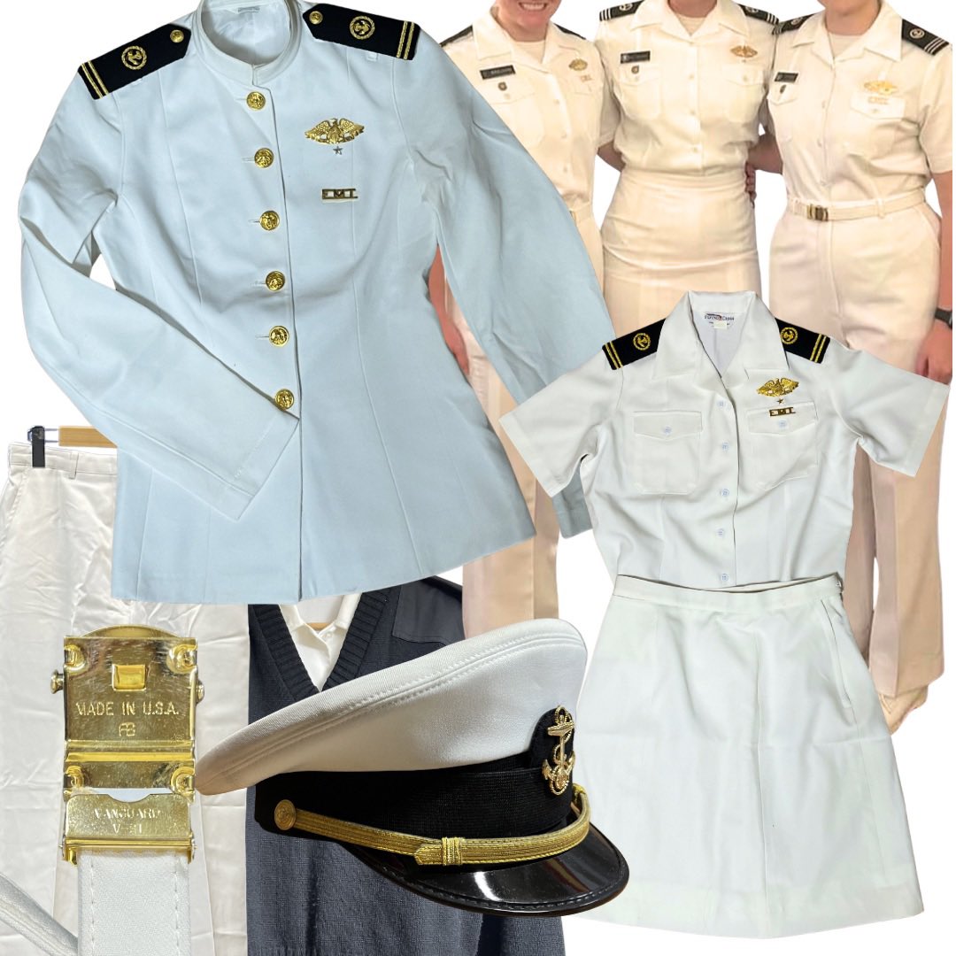 JMETS(航海訓練所) 正服 白詰襟 USMMA女性用白の詰襟 制服 だよ！ 1発で揃う、たくさんセットー🤩 夏