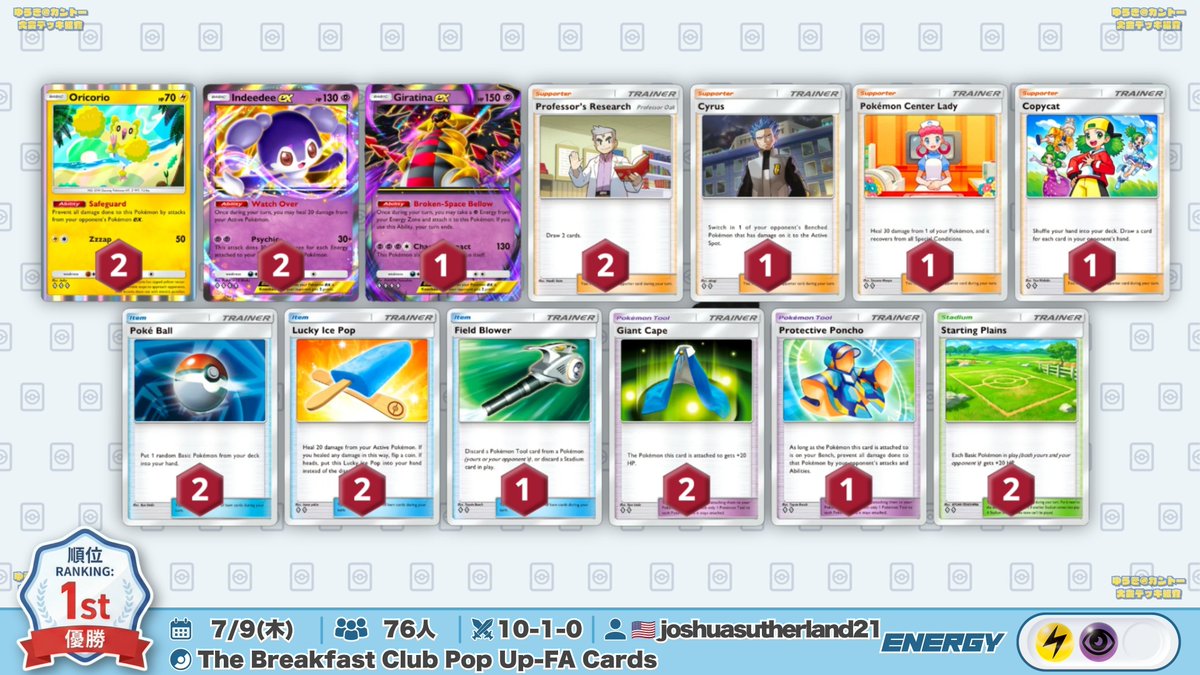 🌏 ポケポケ 大会結果｜7/9(木) 🌏 ︎ 76人大会で『オドリドリイエッ