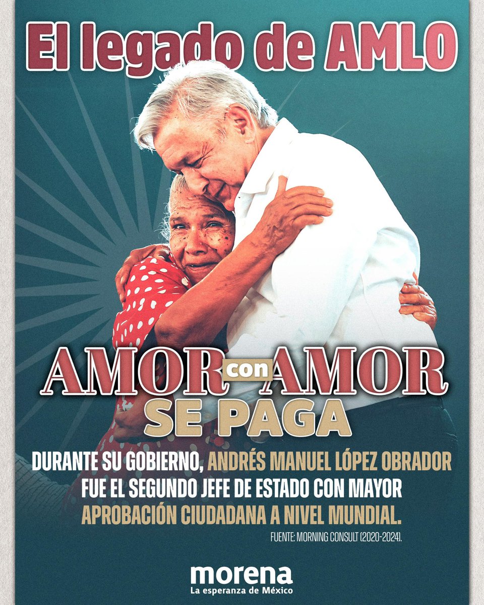 PartidoMorenaMx's tweet photo. Cuando se gobierna poniendo primero al pueblo, el cariño de la gente no se compra: se gana. ❤️ https://t.co/2e5LyGYlqo