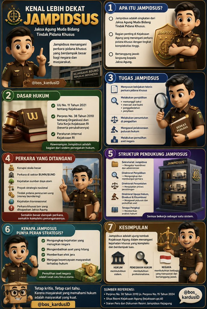 Bos_kardusID's tweet photo. @karirfess Permisi, izin berbagi konten edukasi tentang Jampidsus sebagai bahan belajar dan diskusi bersama 🤓🙏 https://t.co/3pbFIQZdRf