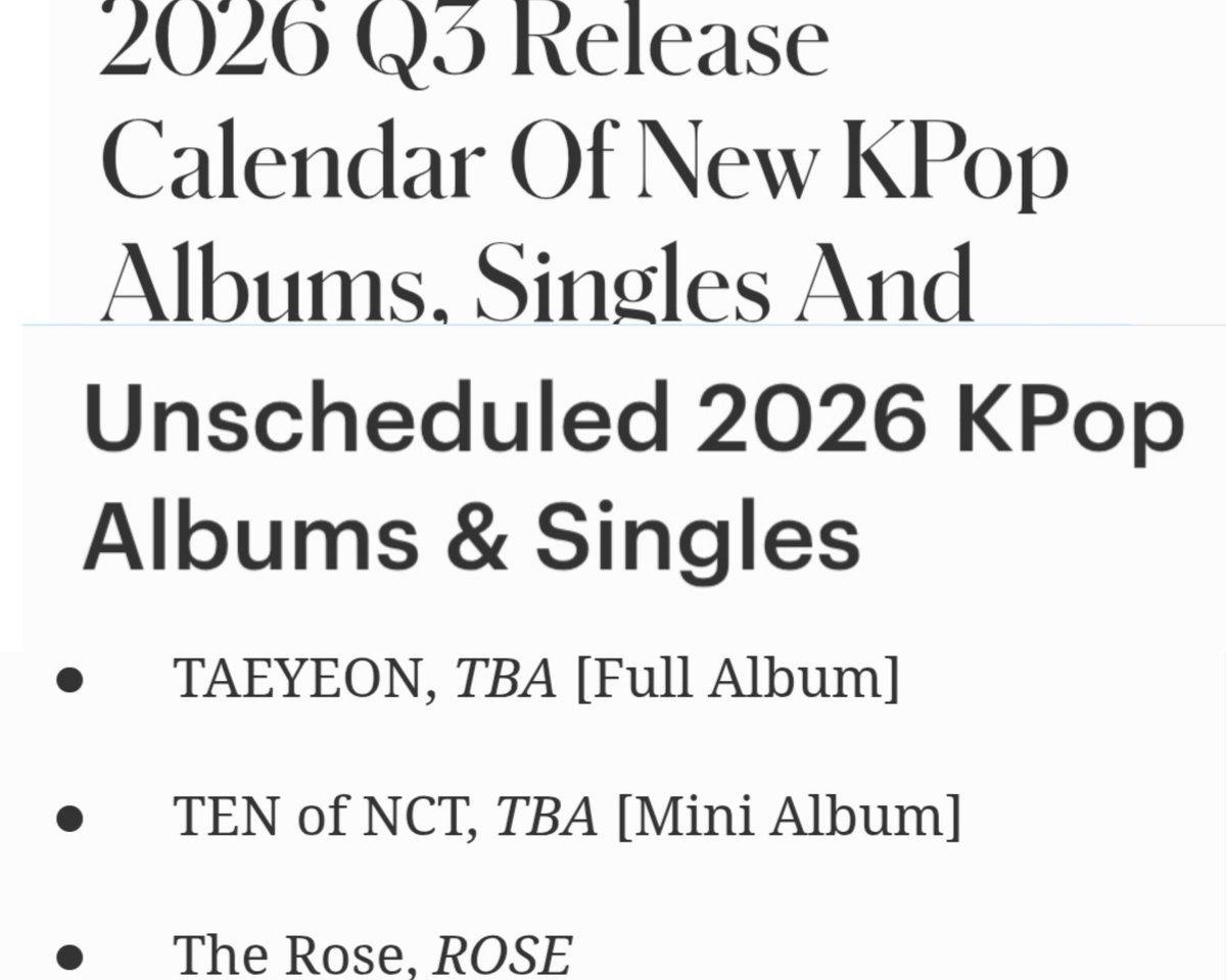 TenBase_'s tweet photo. An article by New York-based writer Jeff Benjamin for Forbes has mentioned #TEN Mini Album on its list of Unscheduled 2026 KPop Albums &amp; Singles Releases

🔗 https://t.co/Ya2V7op9qz https://t.co/25Coy4yb4X