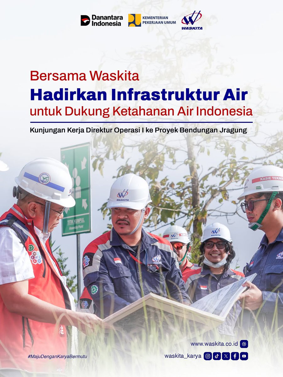 waskita_karya's tweet photo. Halo, InsanKita!
Udah pada tahu belum kalau pembangunan Bendungan Jragung terus dikebut?

Baru-baru ini, Bapak Ari Asmoko (Direktur Operasi I) turun langsung ke lapangan buat ngecek progres pengerjaan Paket 1 &amp; 4 nih. Kita pastikan semua pekerjaan on track dan lancar https://t.co/xQnk8kGtuv