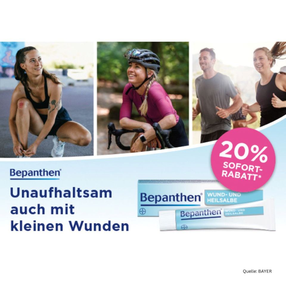 avie_apotheken's tweet photo. In den #AVIE #Apotheken in #Papenburg erhalten Sie jetzt beim Kauf einer Packung #Bepanthen WUND- UND HEILSALBE (20g/50g/100g) 20% #Sofortrabatt. Dieses #Angebot ist limitiert auf 2 Packungen pro Kunde und gilt bis zum 31.07.2026. Wir beraten Sie gerne. https://t.co/kuwntaNbOq