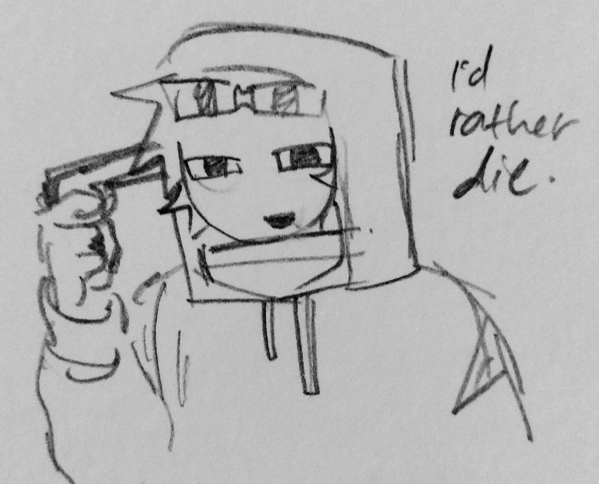 doesntenjoylife's tweet photo. I know he point it to his chin but like, I can't draw guns
#swlyl #sikayd #siiyh #thatmob #verity https://t.co/ZvKz75EvJh