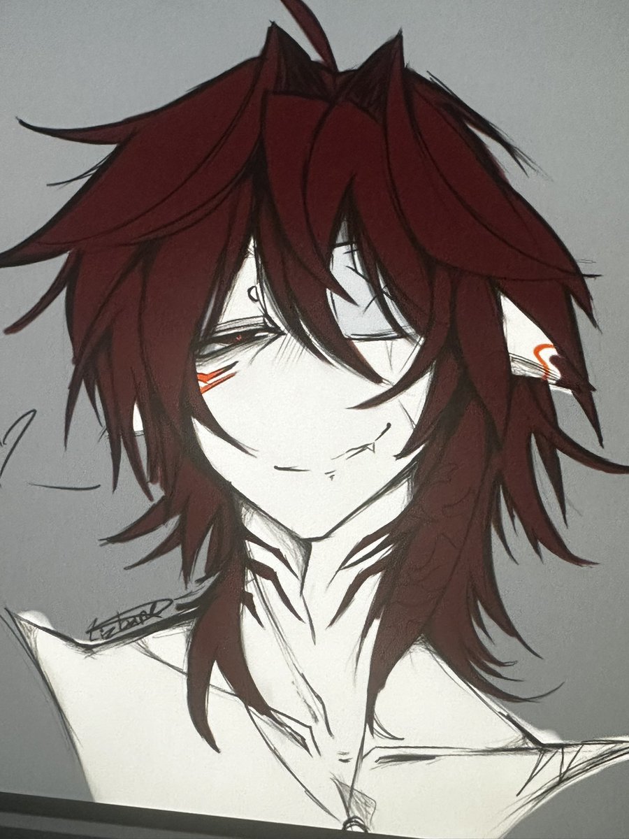 Lizzbane's tweet photo. @GothicQuinn109 Help I’m just coloring and god… just red hair… https://t.co/WUNXnmNRgY