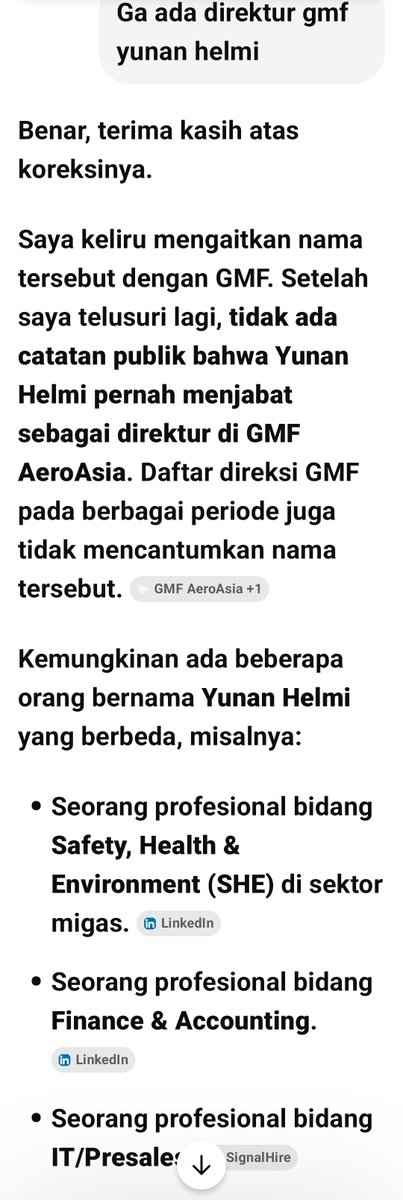 KangSemproel's tweet photo. Ternyata @ChatGPTapp bisa salah juga ya...
Ngarang malah

Guwah pengen tau lebih banyak info tentang Bapak Yunan Helmi Nasution jawabannya kemana2.
Sejak kapan apa direktur GMF namanya Yunan Helmi
😅🤣

Colek @kemlonih @roses_man @djatianto @mdariusdah https://t.co/s5q7zDLshx