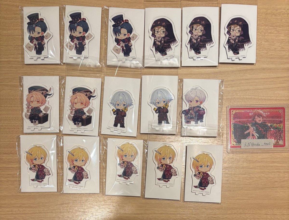 eda___tori's tweet photo. 【交換,譲渡】IDOLiSH7,アイドリッシュセブン,アイナナ,アニカフェ,ミニアクスタ

譲: *一織,大和,三月,環,*壮五,ナギ
求: 陸 or 定価+送料

☆*は無印同数含む場合譲渡可能
☆交換、譲渡に優劣はありません
☆本日、大阪日本橋手渡し可能

お写真は後ほど載せます
現在の手元の個数は以下の通りです https://t.co/oVa9epZuXf