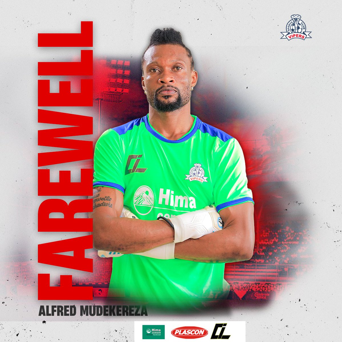 VipersSC's tweet photo. 𝙏𝙝𝙖𝙣𝙠 𝙮𝙤𝙪, 𝘼𝙨𝙖𝙣𝙩𝙚 𝙨𝙖𝙣𝙖, 𝙈𝙪𝙙𝙚! ❤️

Vipers SC can confirm that goalkeeper Alfred Mudekereza has left the club.

We would like to place on record our sincere thanks to Mudekereza for his contribution for four seasons and wish him the very best for the future.

A huge personality both on and off the pitch, the Congolese has been a valued member of the squad and will no doubt be missed.

#VenomsUpdates || #OneTeamOneDream ||