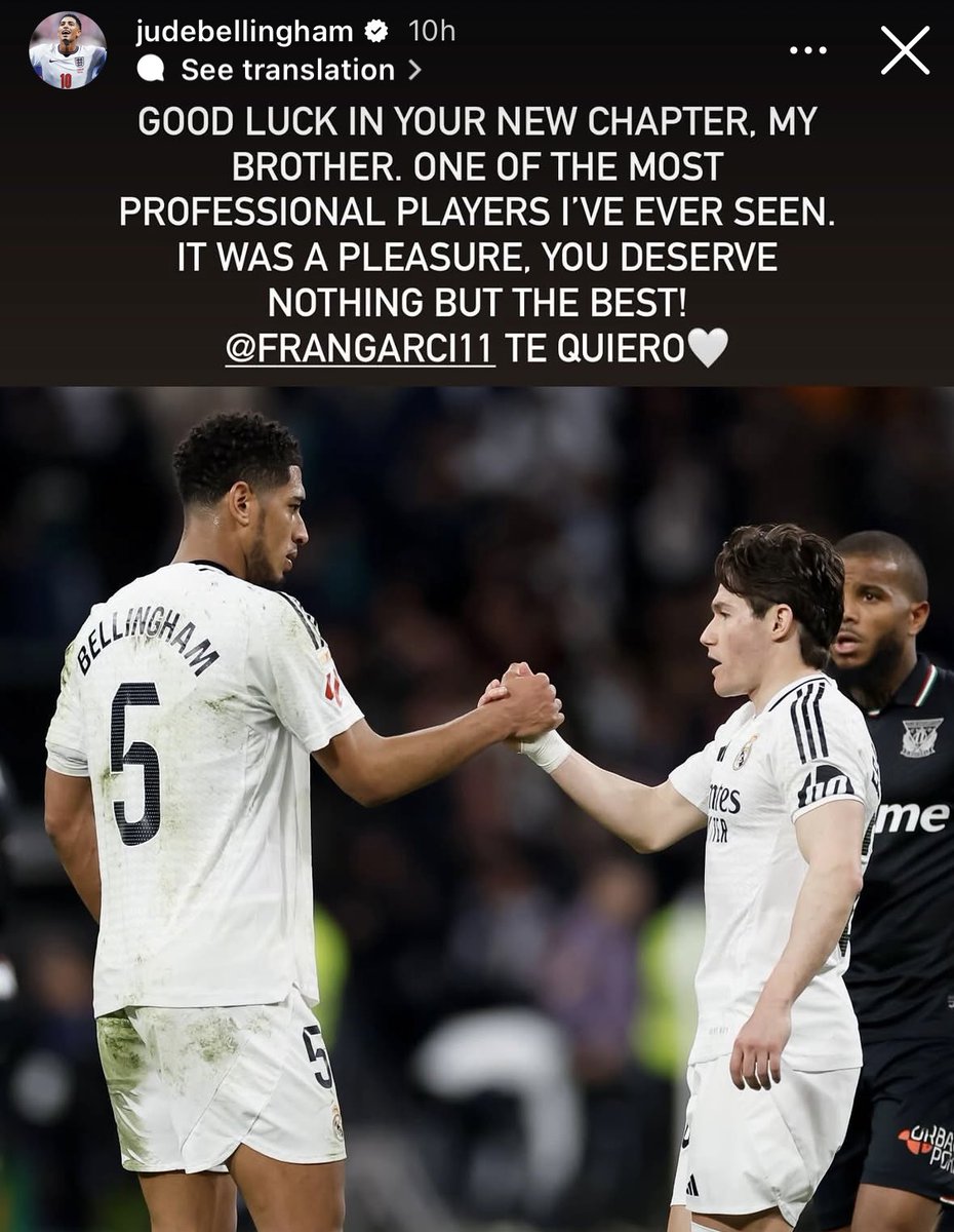 SeputarMadrid's tweet photo. “One of the most professional players I’ve ever seen,” kata Jude Bellingham tentang Fran García. 🤍 https://t.co/EDTob6szmw