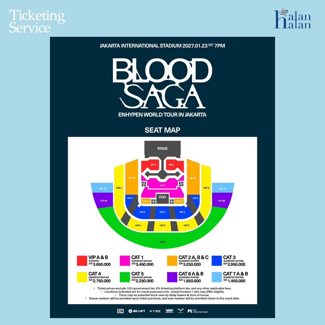 halanhalantour's tweet photo. JASTIP TIKET | TICKETING SERVICE ENHYPEN BLOOD SAGA IN JAKARTA🇲🇨

✨️Special service
✨️Manual war/ticketing

✅️All section available
- VIP
- CAT 1
- CAT 2
- CAT 3
- CAT 4
- CAT 5
- CAT 6
- CAT 7

T&amp;C and price check here: https://t.co/WWivmPIbK1

✨️✨️✨️ https://t.co/9oPueTj6LV