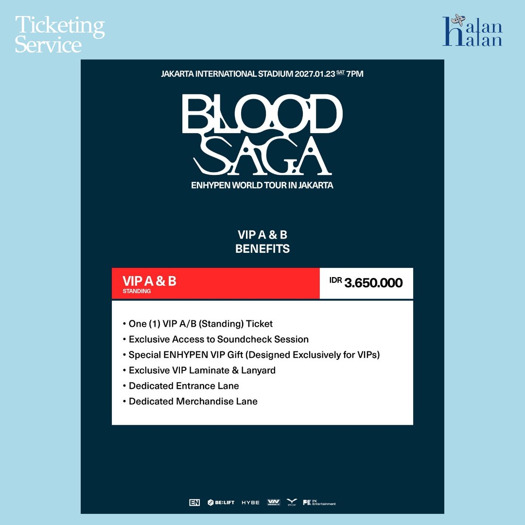 halanhalantour's tweet photo. JASTIP TIKET | TICKETING SERVICE ENHYPEN BLOOD SAGA IN JAKARTA🇲🇨

✨️Special service
✨️Manual war/ticketing

✅️All section available
- VIP
- CAT 1
- CAT 2
- CAT 3
- CAT 4
- CAT 5
- CAT 6
- CAT 7

T&amp;C and price check here: https://t.co/WWivmPIbK1

✨️✨️✨️ https://t.co/9oPueTj6LV