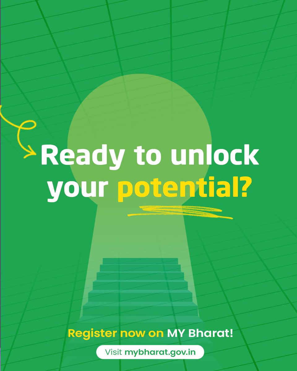 MYBharatHQ's tweet photo. Say YES to infinite possibilities with MY Bharat!

Whether you're looking to gain real-world experience, contribute to nation-building, build your profile, or participate in national initiatives, #MYBharat is your gateway to growth.

Register today at https://t.co/R1j9wC6bJg https://t.co/GQLyp4aOf5