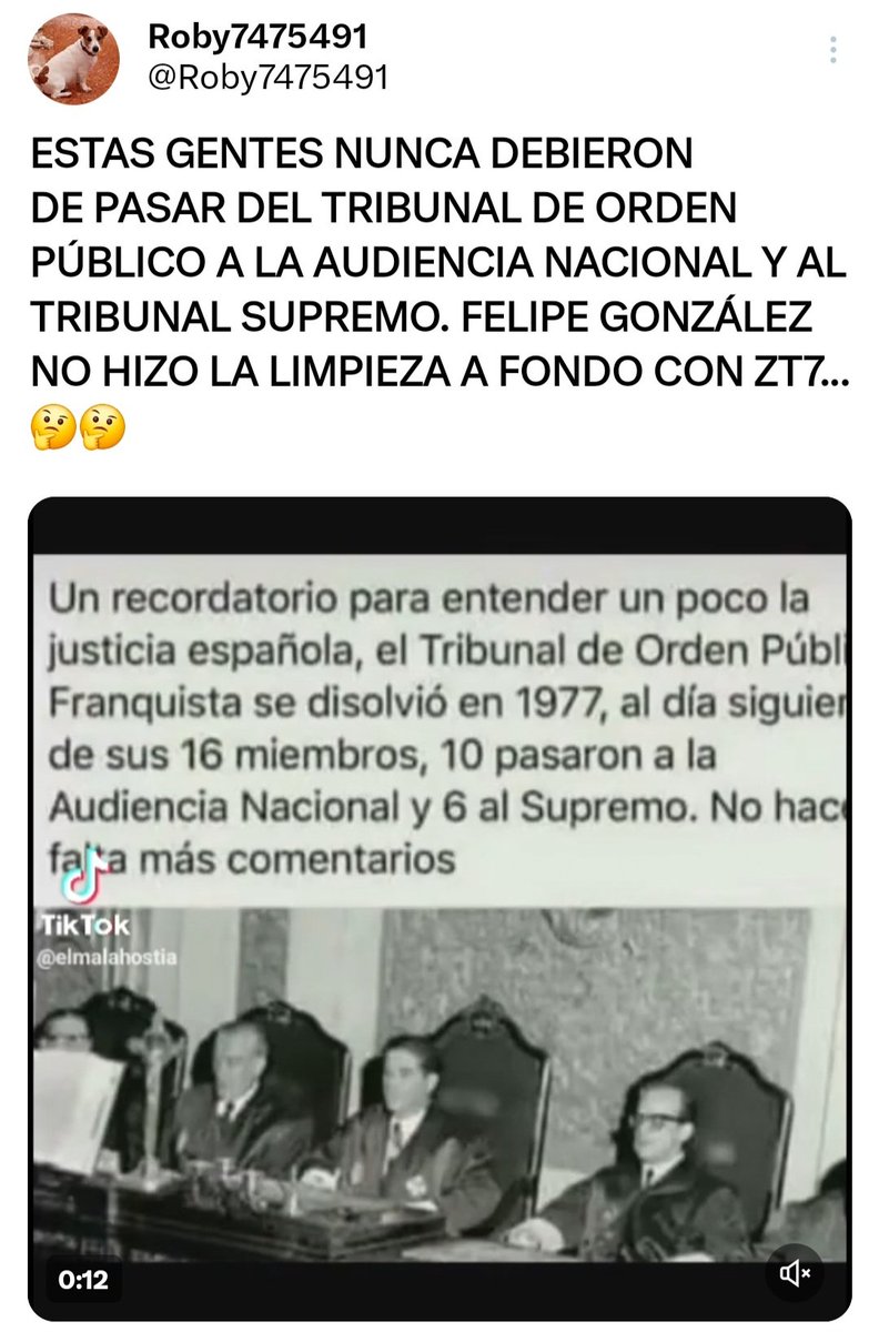 Roby7475491's tweet photo. @elmundoes Ninguna pregunta más, Señoría. P.D.: Esto nunca debió de suceder. Felipe González no quiso hacer limpieza. Estos "jueces" nunca debieron de pasar del franquismo "NI AL SUPREMO, NI A LA AUDIENCIA NACIONAL Y AL CONSEJO DEL PODER JUDICIAL"...de aquello polvos estos lodos...😡😡😡😡 https://t.co/eFHbMXFMFB