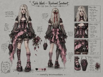Scream6604's tweet photo. These are my 3 Sable Ward cosmetic concepts DBD cosmetic contest 🖤🌹🎀 

I only want to move forward with one, so help me pick! Which version fits Sable best: 1, 2, or 3? 

You can vote in the poll in the comments, and I promise I made it myself.

#DBD #DeadbyDaylight #SableWard https://t.co/d5apk8uouk