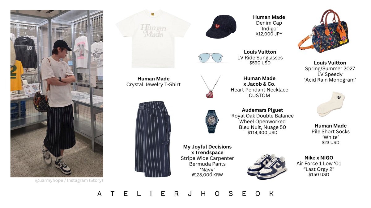 atelierjhoseok's tweet photo. 2026.07.08 uarmyhope Instagram Story
j-hope visits the 'NIGO: From Japan with Love' exhibit at the @DesignMuseum in London.
#jhope #제이홉 #jhopefashion #HumanMade #LouisVuitton #AudemarsPiguet #JacobAndCo #MyJoyfulDecisions #Trendspace #Nike #NIGO #NikexNIGO https://t.co/aE3v4HGP4j