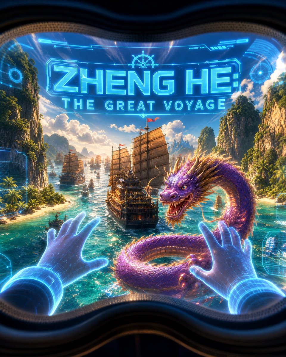MEFundOrg's tweet photo. Ambush! Pirates ahead! 🏴‍☠️💥
Put on your VR headset and get ready for action! Help Zheng He protect the fleet, outsmart the pirates, and bring home gifts from across the world. 🌊⚔️
Are you tough enough for the Great Voyage? 🥽🎮
Follow @RedCarpetHQ for updates! https://t.co/iXR3AKWtsV
