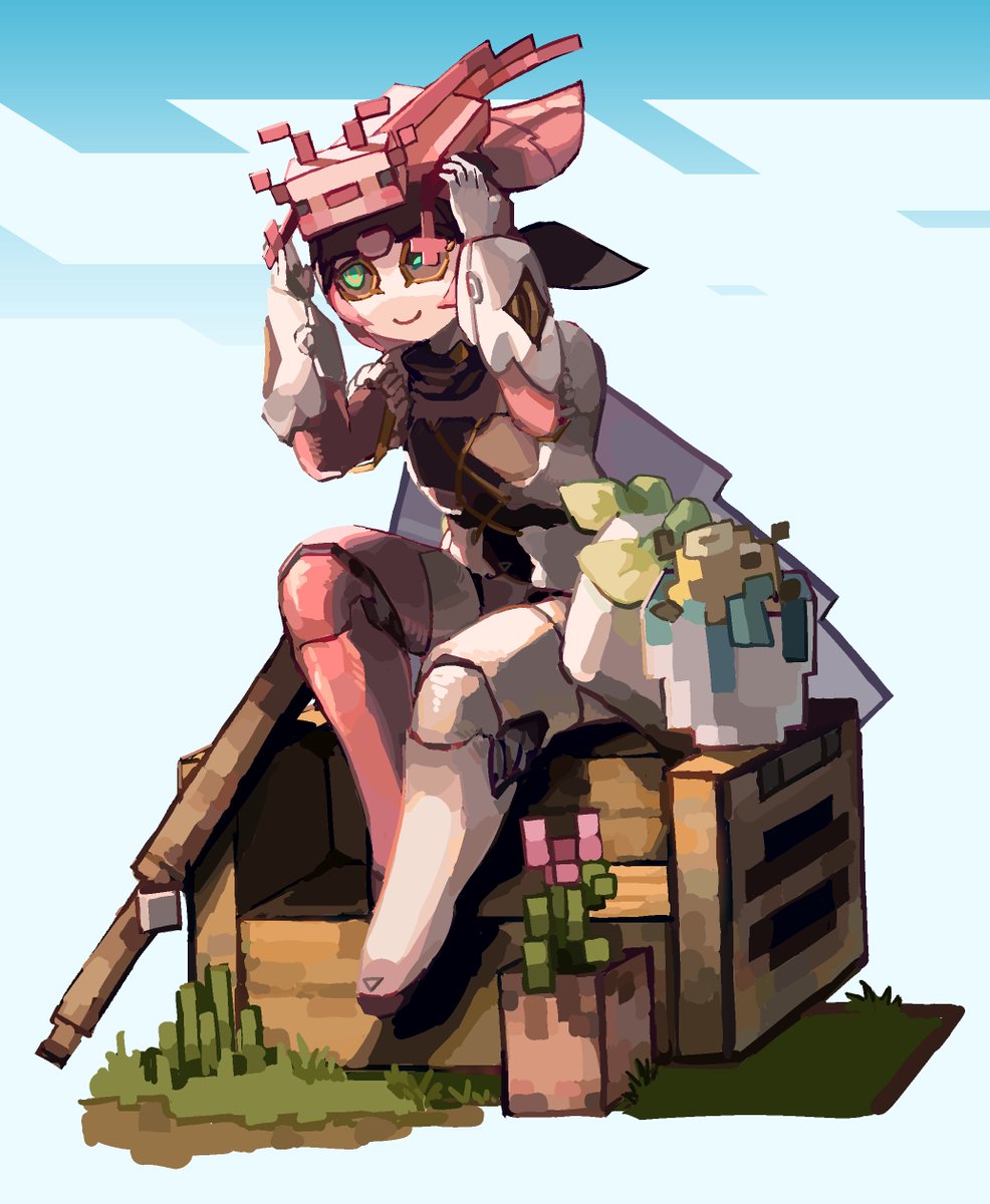 antsInsipid's tweet photo. aria minecwaft and axolotl and pufferfish and my very favorite very own🌷 https://t.co/hvjtRTNSZt