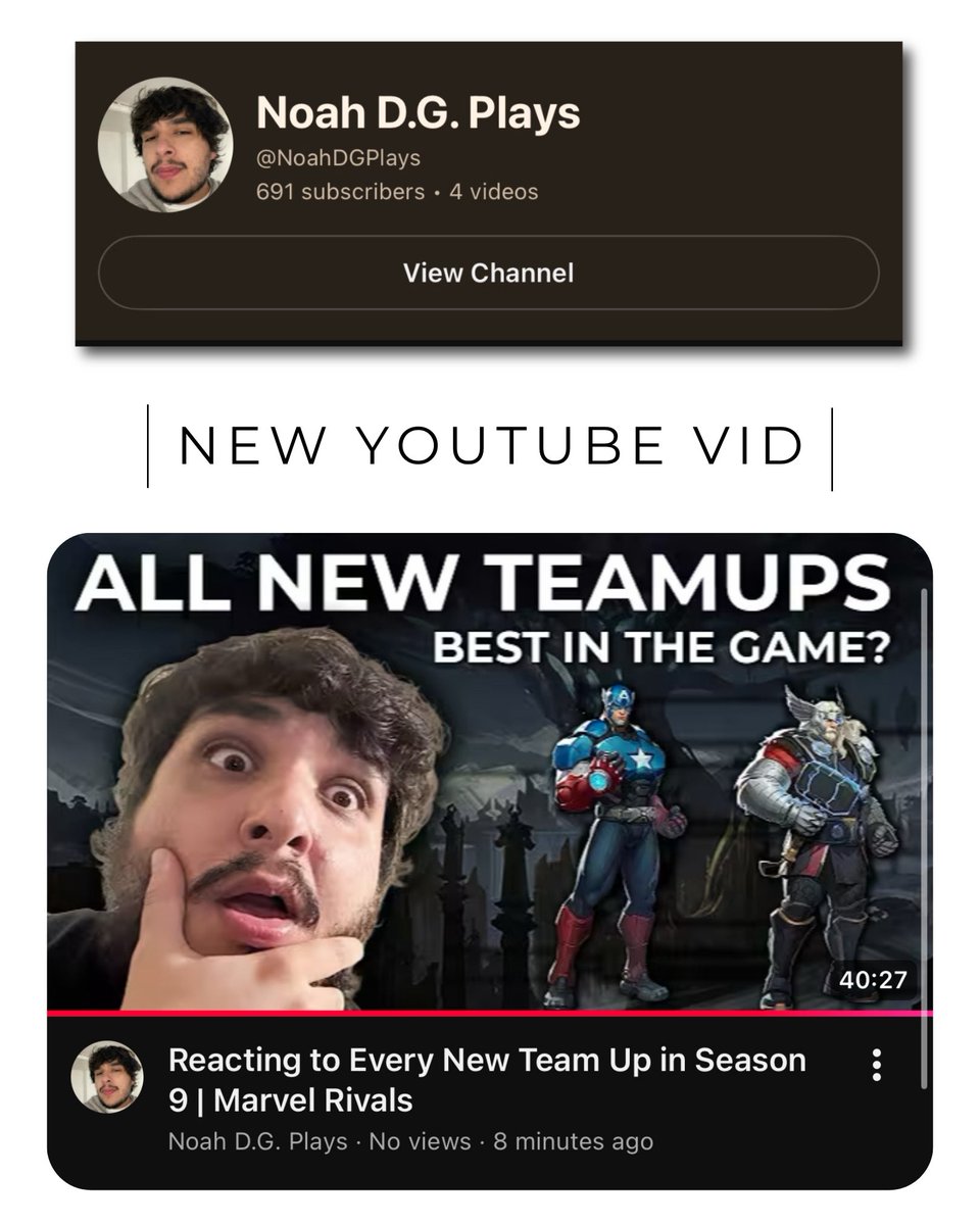 NoahNG777's tweet photo. New Youtube video up! Check out the link in my bio to find me!

Reacting to Every New Team Up in Marvel Rivals Season 9

#marvelrivals #rivals https://t.co/Ig5GvOcWra